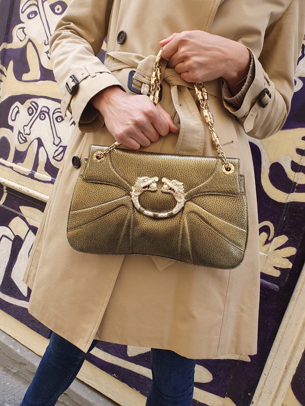 Jackie vintage cloth handbag Gucci Beige in Cloth - 40663883