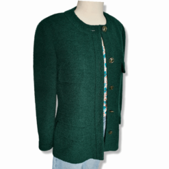 Chanel vintage jacket green tweed worn1