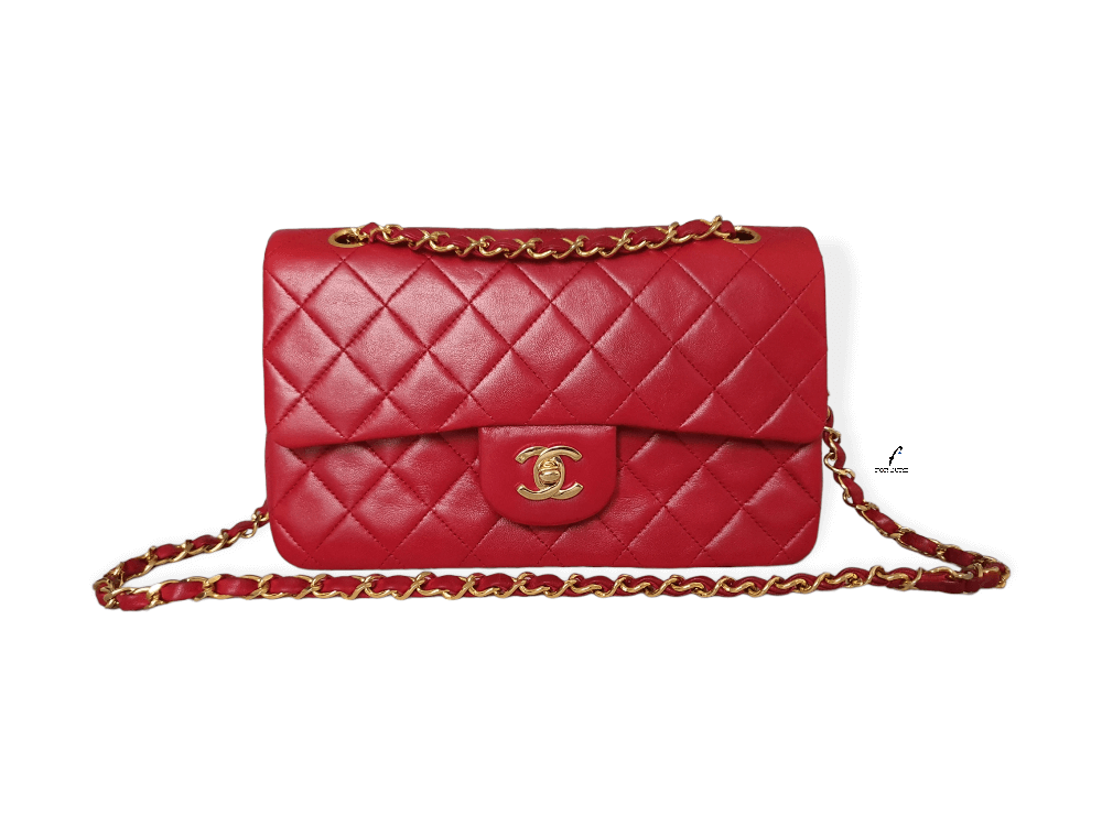 Vintage Chanel bag, Timeless 23 red colour in lambskin, 3 series