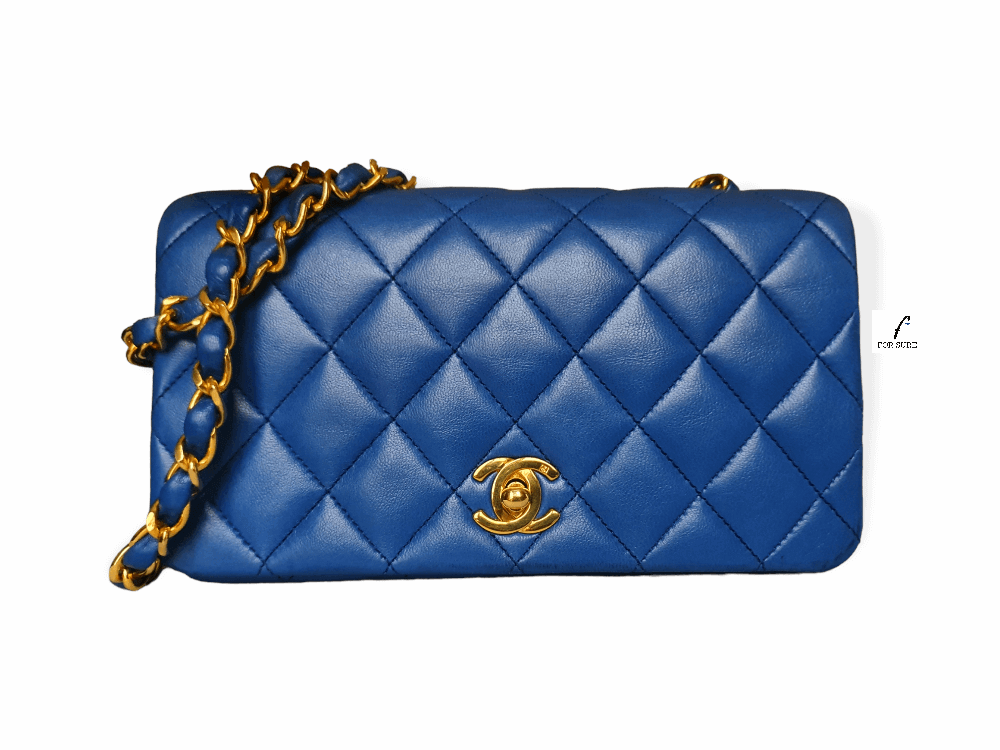 Chanel Lambskin Enamel Quilted Flap Belt Bag Blue  STYLISHTOP