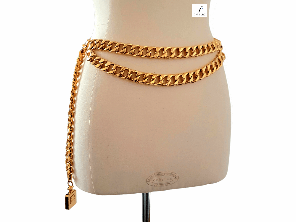 Lot 15  Two Chanel gilt chain belts 1984 and