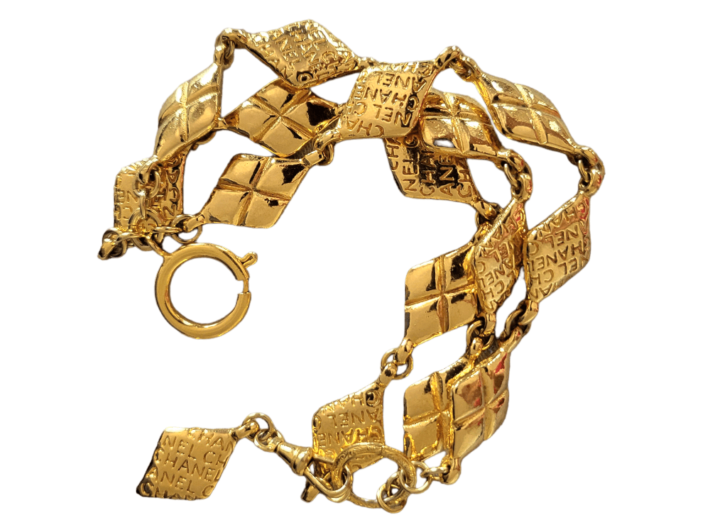 Vintage Chanel Gold Cc on Repeat Logo Bracelet 1983 at 1stDibs | vintage  chanel bracelet gold, pulseras chanel originales, vintage chanel gold  bracelet